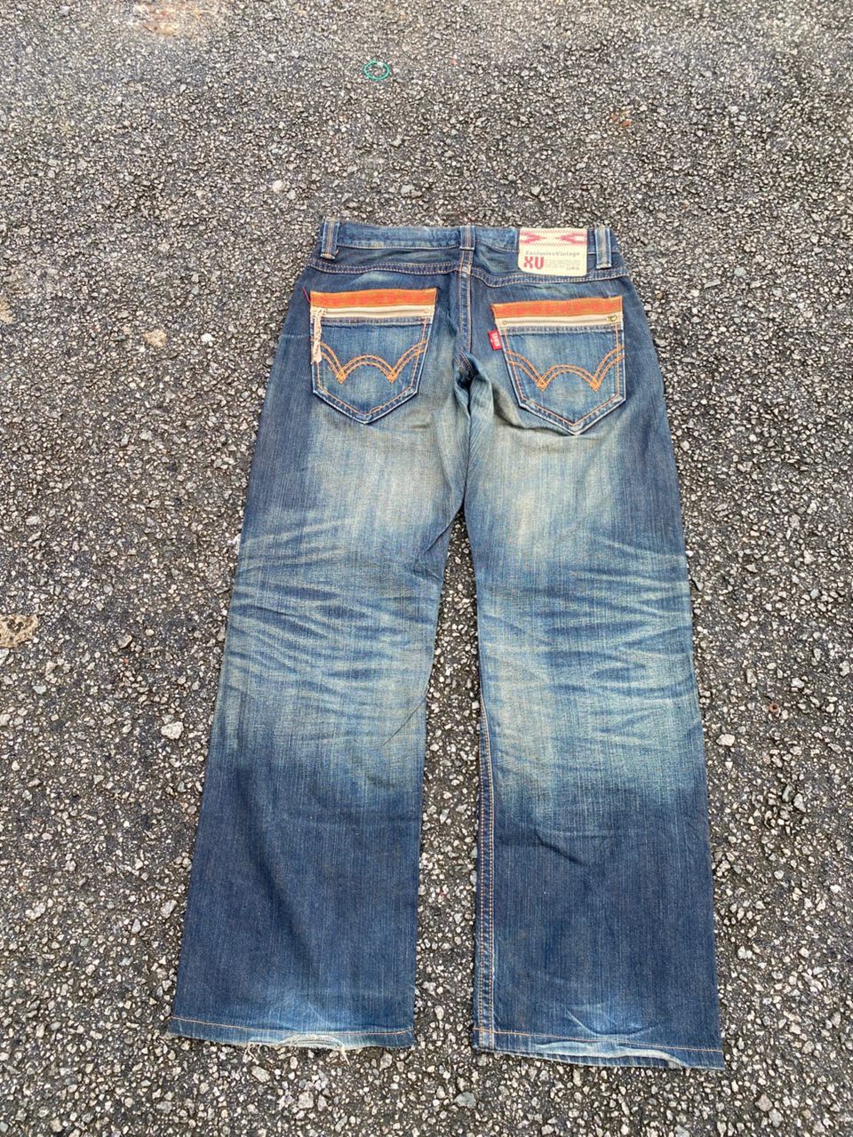 Edwin 💥Flare💥EDWIN EXCLUSIVE VINTAGE DISTRESSED DENIM Size US 33 - 2 Thumbnail