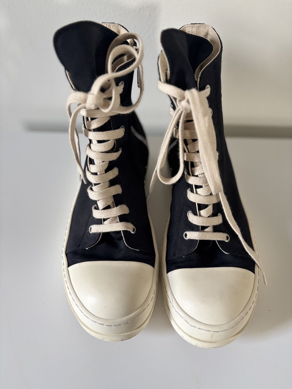 Rick Owens Rick Owens DRKSHDW Fogachine Cotton Nylon High 'Black Milk' Size US 7 / EU 40 - 3 Thumbnail