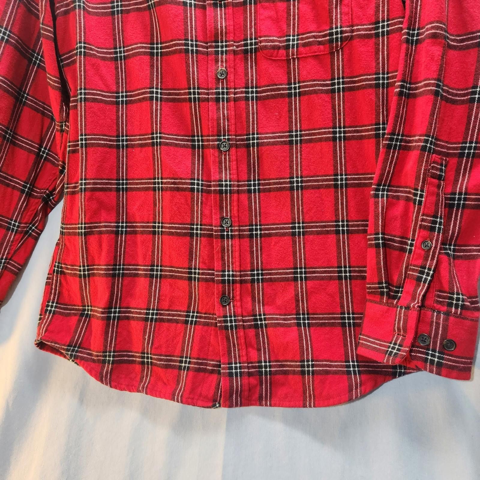 Lands' End Lands End Cotton Plaid Flannel Shirt Red Mens Size Medium Size US M / EU 48-50 / 2 - 3 Thumbnail