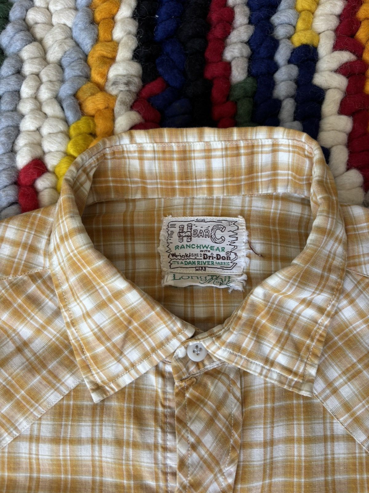 Levi's Vintage Clothing 1960s H Bar C Ranchwear Western Pear-Snap Shirt Yellow Size US M / EU 48-50 / 2 - 3 Thumbnail