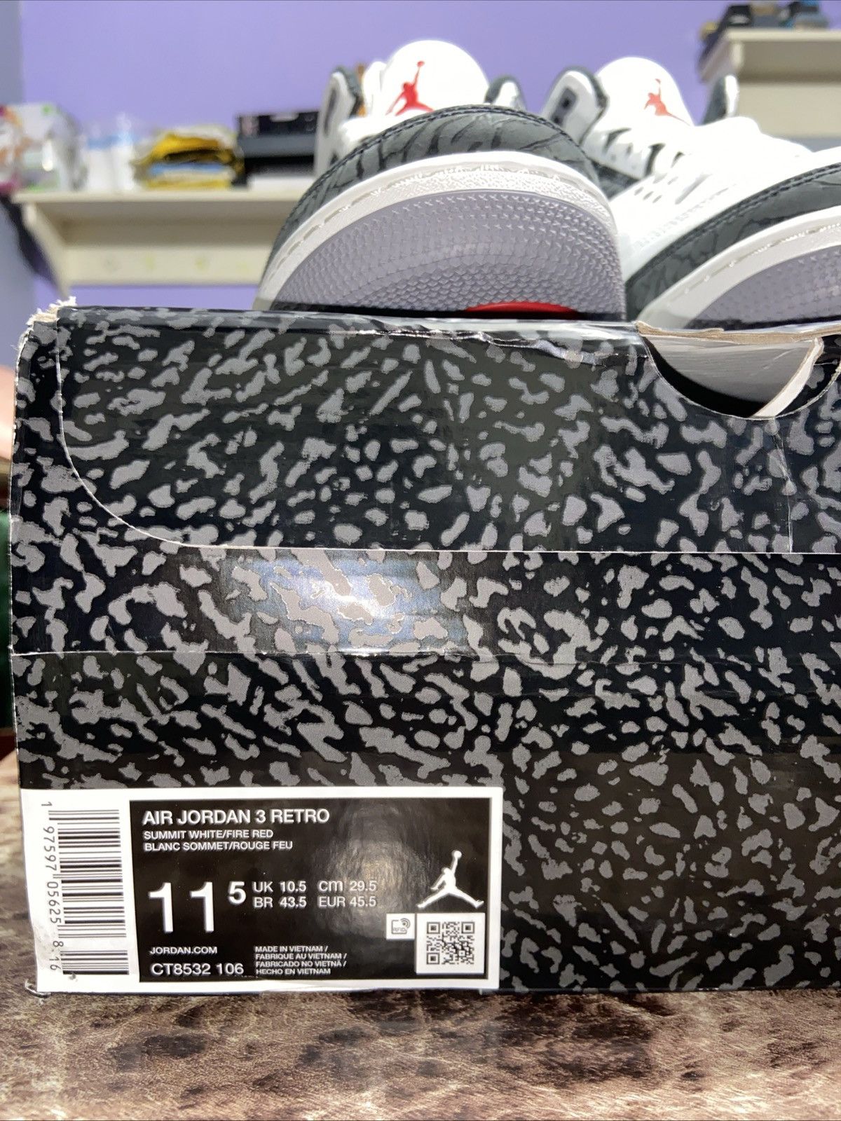 Jordan Brand Air Jordan 3 Retro 'Cement Grey' Size 11.5 Size US 11.5 / EU 44-45 - 11 Thumbnail