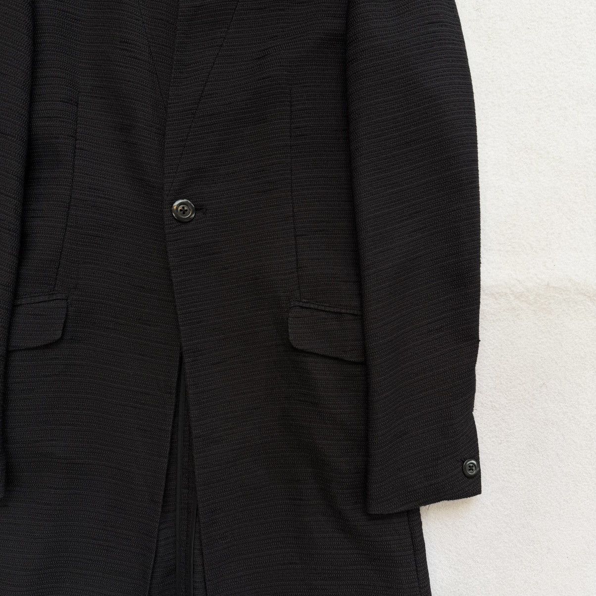 Tornado Mart 2000s Tornado Mart Structured Collarless Noir Overcoat Size US L / EU 52-54 / 3 - 3 Thumbnail