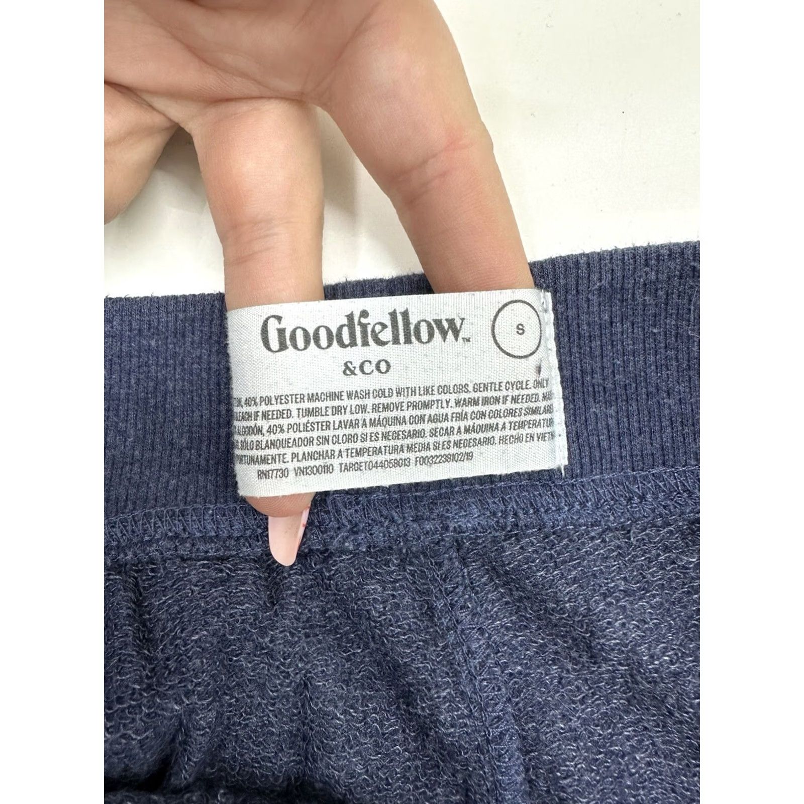 Vintage Goodfellow & Co Mens Pajama Pants Sweatpants Blue Drawstring Size Small Jogger Regular Rise 28in Inseam 26in Knit Cotton Polyester Front Pockets Size US 31 - 3 Thumbnail