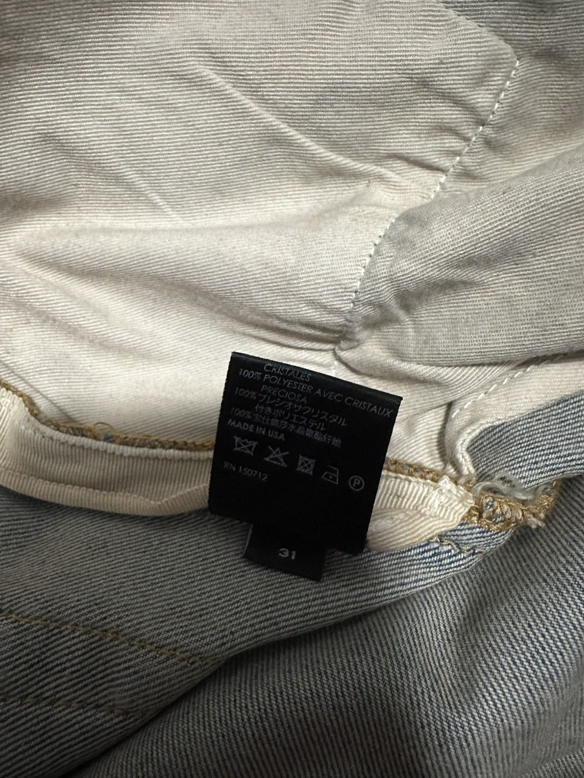 Amiri Amiri Distressed embellished denim jeans Size US 31 - 10 Thumbnail