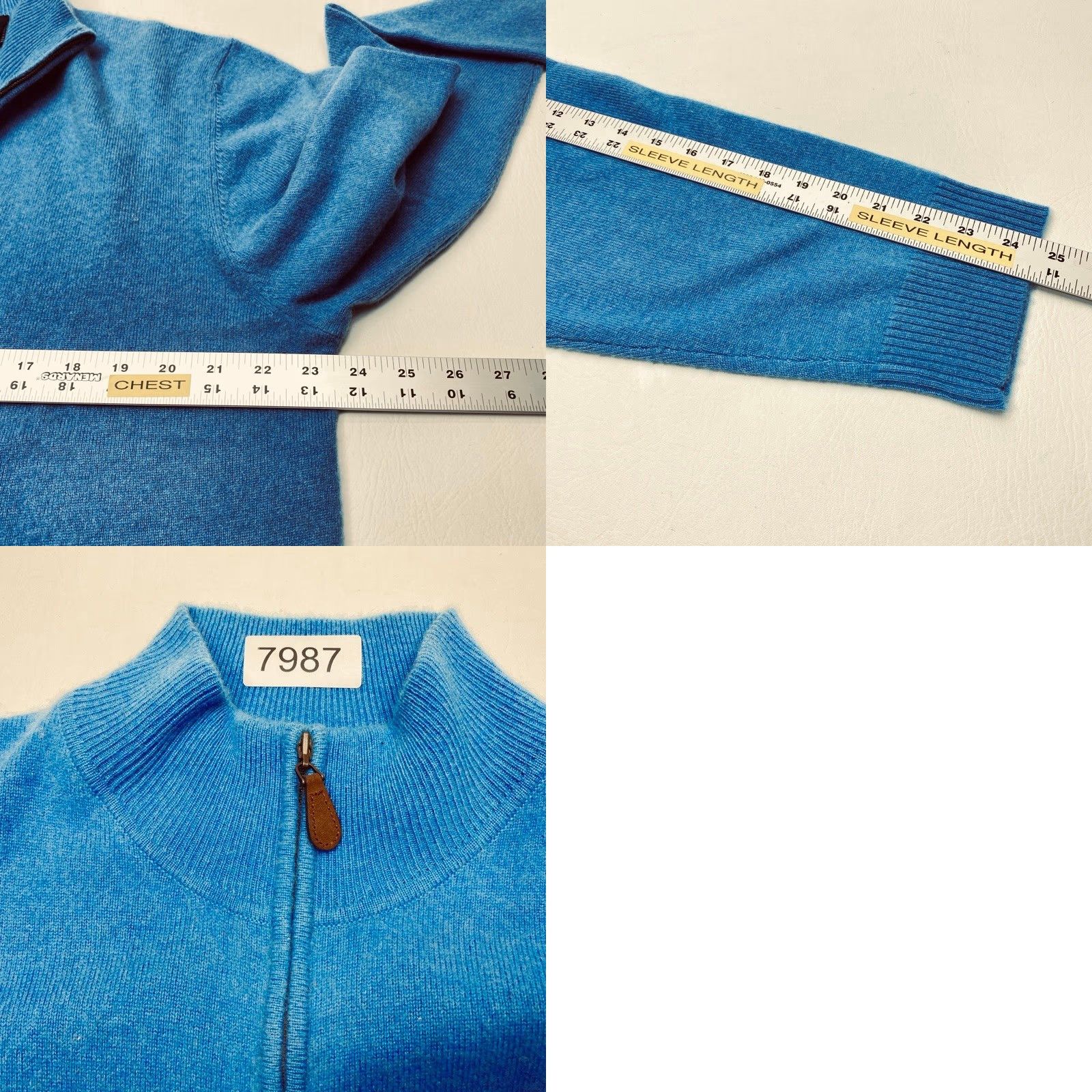 Vintage Grant Thomas 2-Ply Cashmere 1/4 Zip Pullover Sweater Mens XL Blue Classic Preppy Size US XL / EU 56 / 4 - 8 Thumbnail