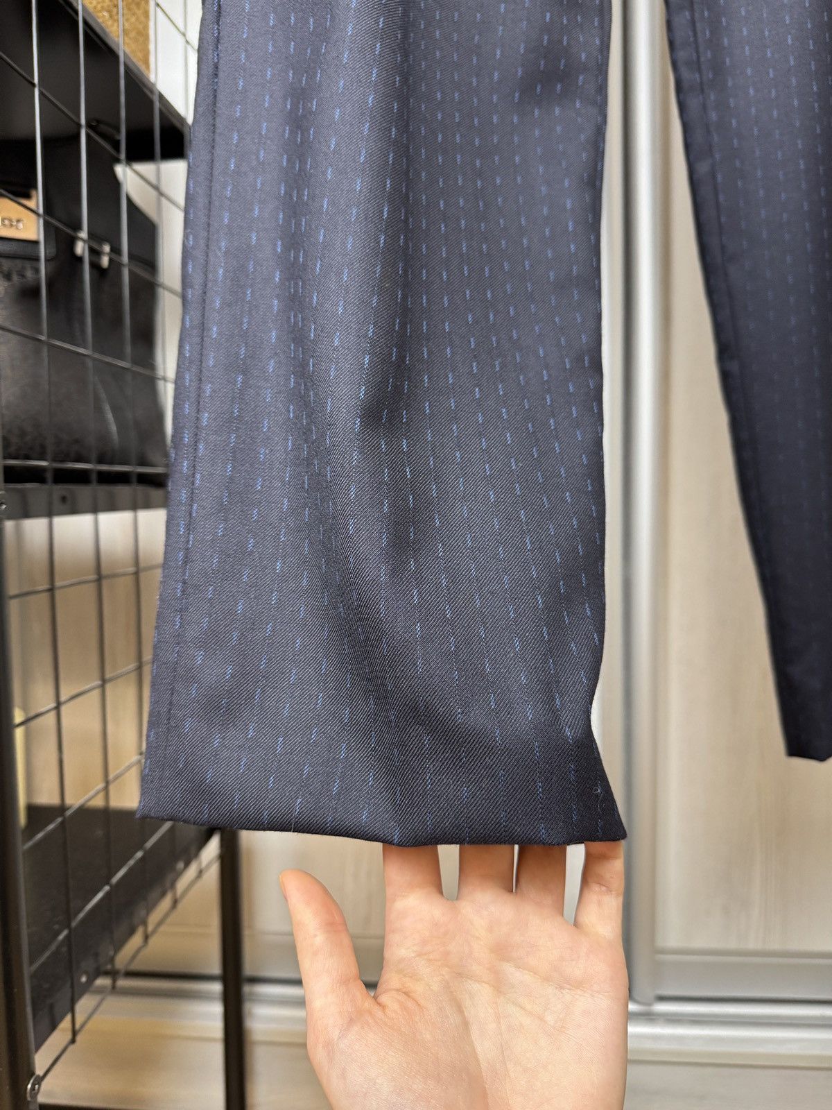 Versace Versace Classic blue wool striped classic casual wide pants Size US 36 / EU 52 - 3 Thumbnail