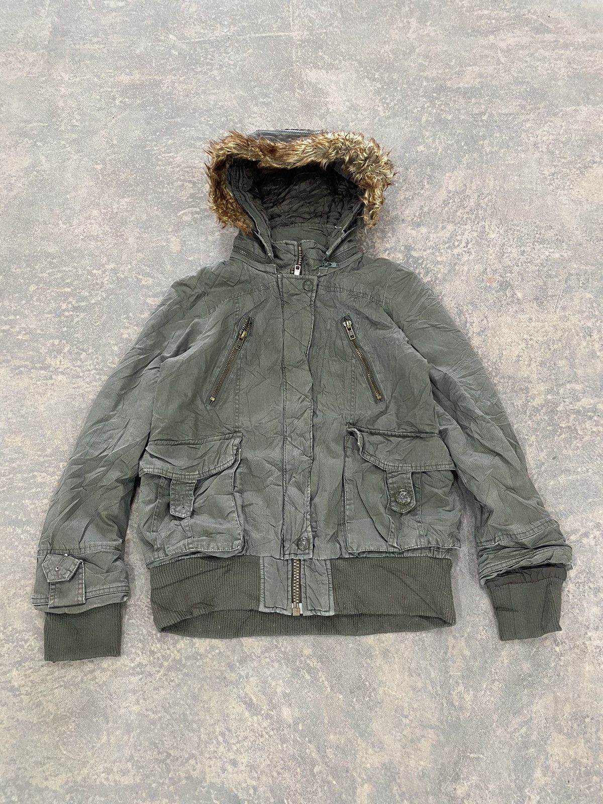 Hysteric Glamour VINTAGE CORNFLAKE MILITARY PARKA PUNK GRUNGE FUR HOODED LGB Size US M / EU 48-50 / 2 - 1 Thumbnail