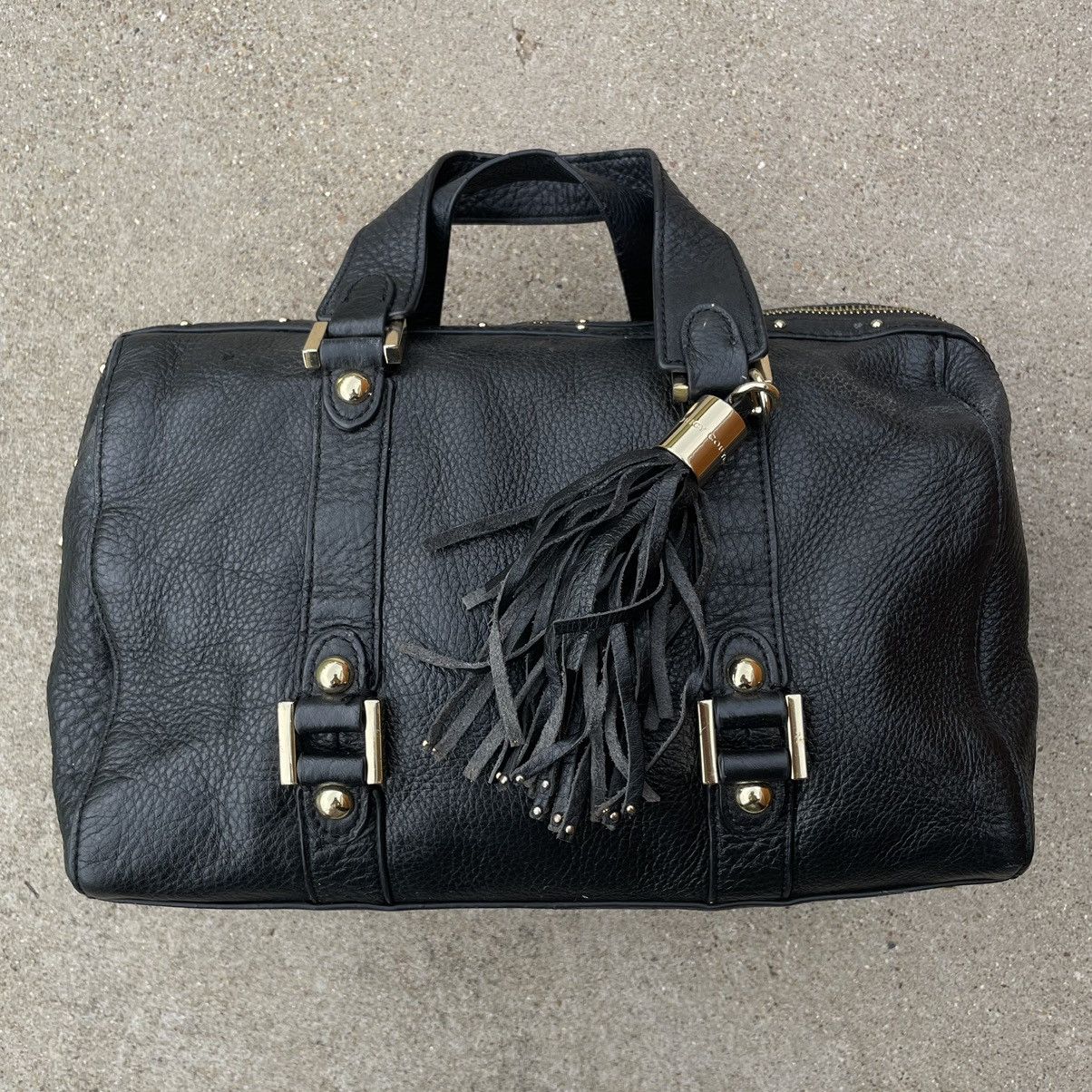 Juicy Couture × Vintage Vtg Juicy Couture Leather Handbag Purse Tassel Gold Hardware Size ONE SIZE - 1 Thumbnail