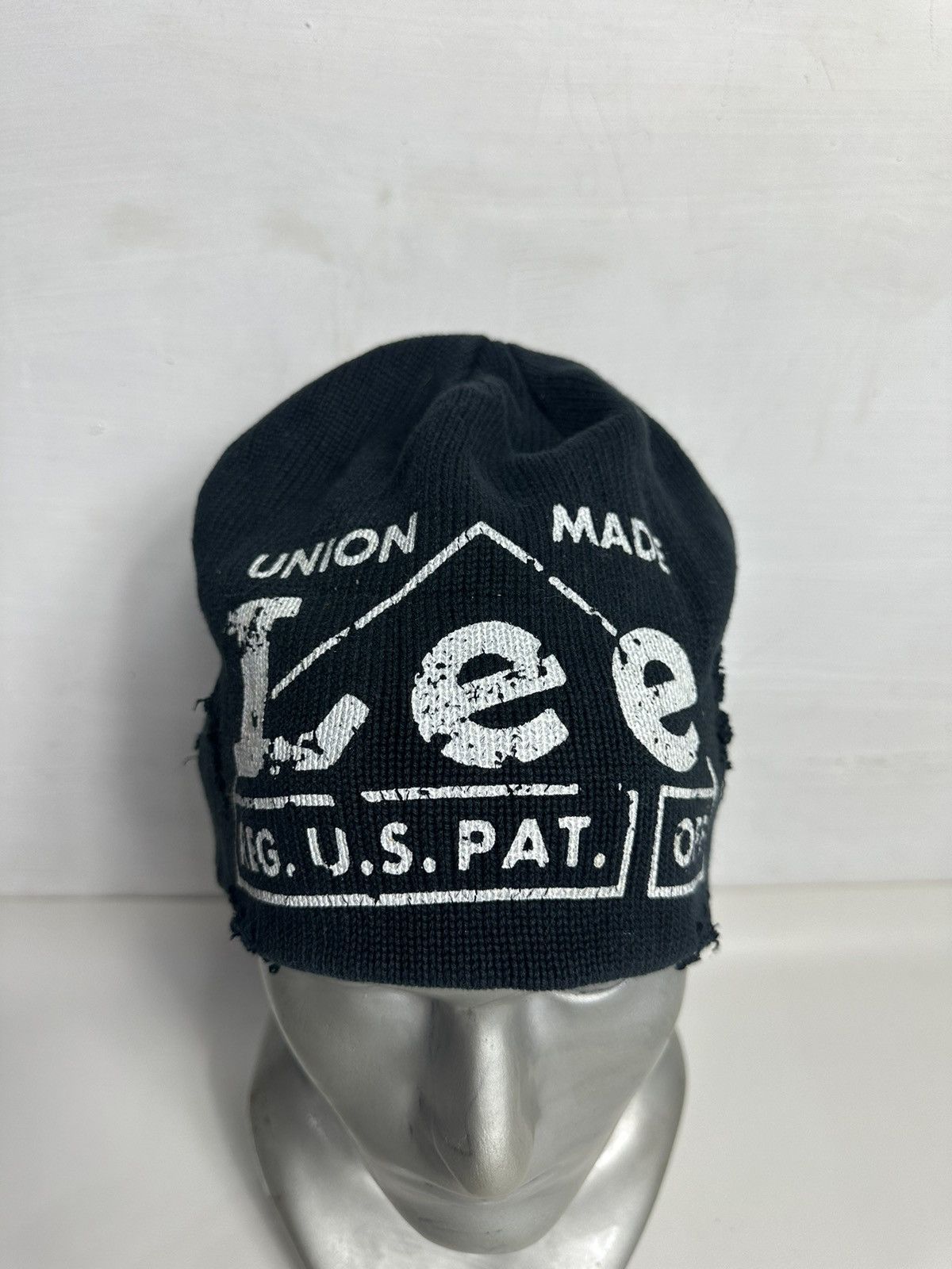 Lee Lee Distressed Punk Bondage Design Beanie hats Size ONE SIZE - 2 Thumbnail