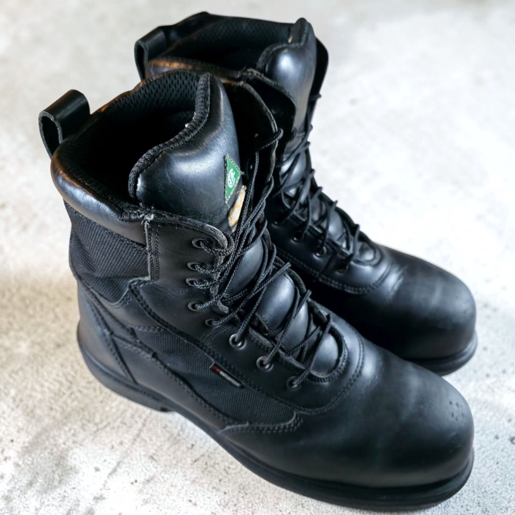 VTG Military Boots Mens Size 8 D Black Leather Firefighter Biker Zip Toe RED WING 4273 Firefighter Black Leather Steel Toe 8\ main image 3