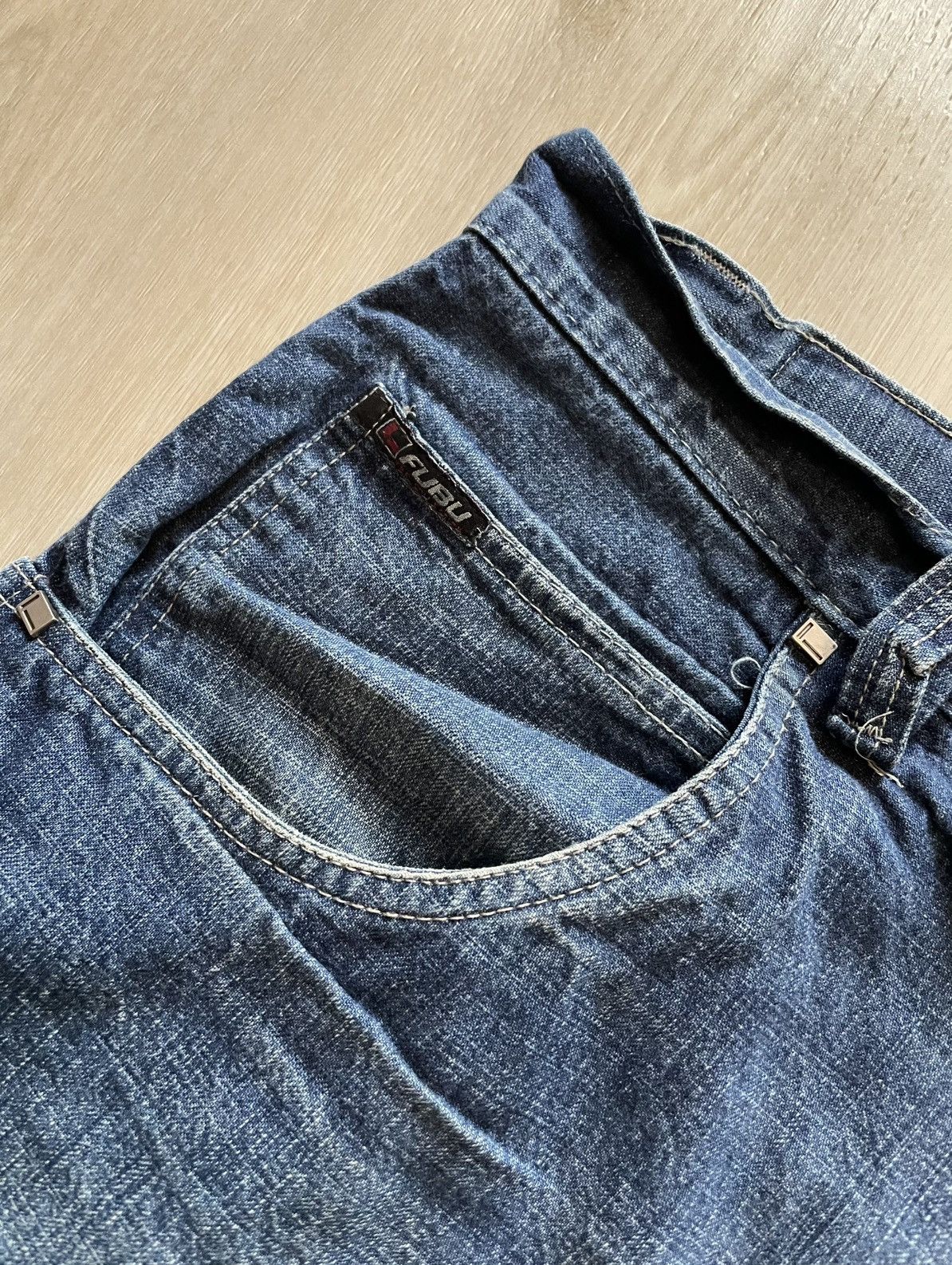 Fubu × Vintage Vintage Y2K FUBU Denim Carpenter Cargo Shorts Size 40 Size US 40 / EU 56 - 2 Thumbnail
