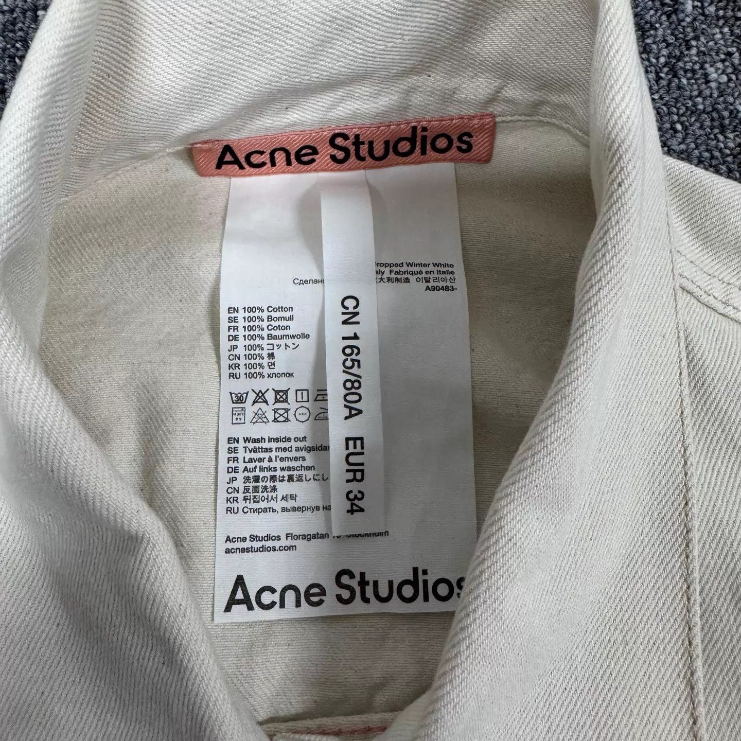 Acne Studios Acne Studios Cream Short Oversized Denim Jacket 34 Size XS / US 0-2 / IT 36-38 - 6 Thumbnail
