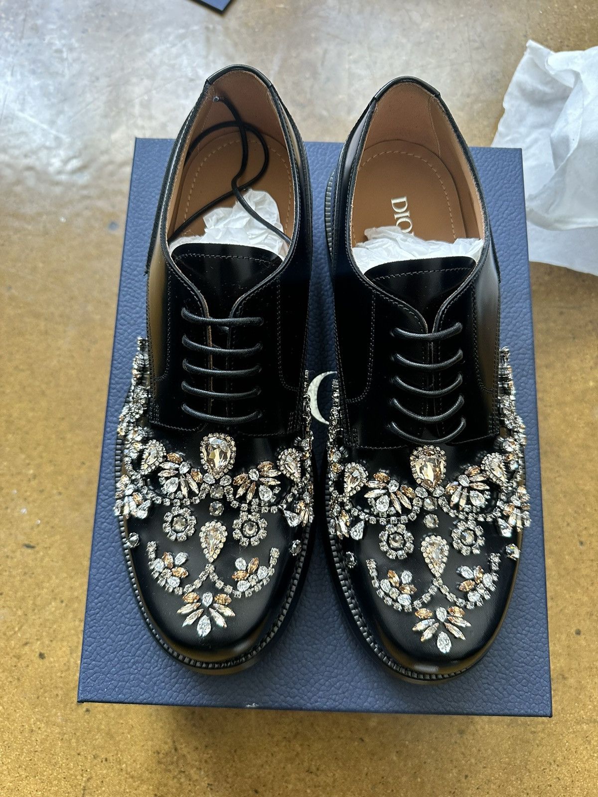 Dior Dior Couture Black Calfskin with Silver-Tone Cabochons Size US 10 / EU 43 - 1 Thumbnail