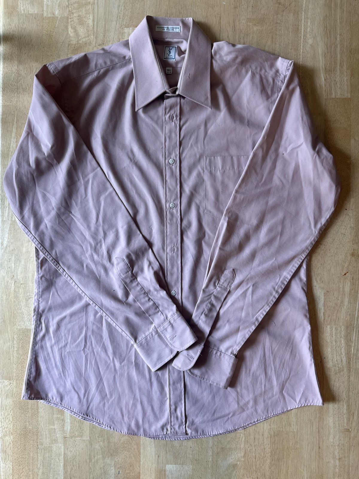 Saint Laurent Paris YSL Pink Button-Up Size US M / EU 48-50 / 2 - 2 Thumbnail