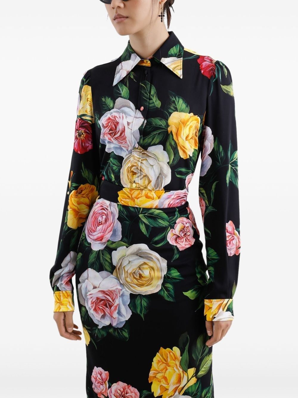 Dolce & Gabbana o1s22i1n0225 Silk Shirt in Multicolor Size M / US 6-8 / IT 42-44 - 4 Thumbnail