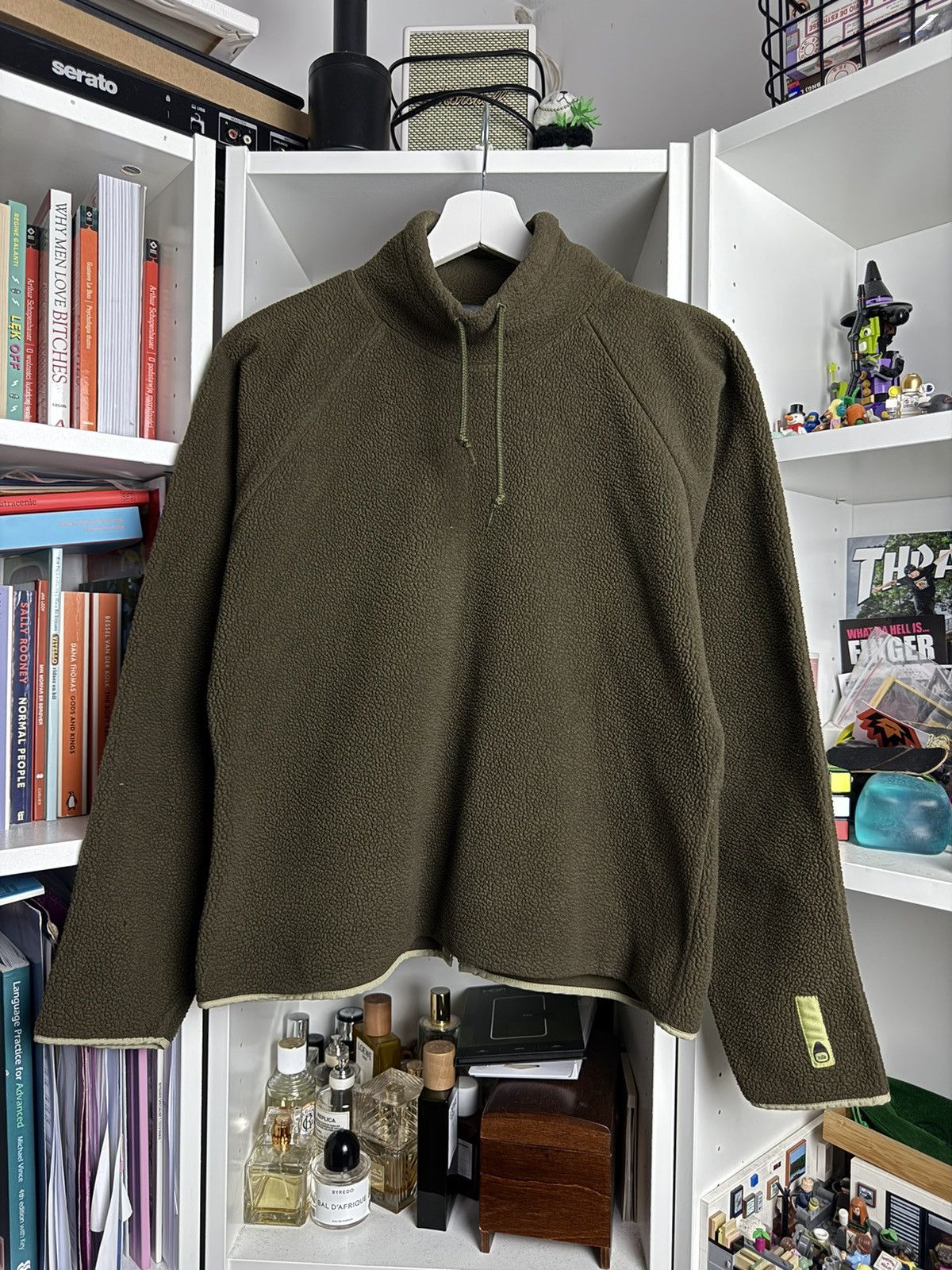 Nike × Vintage Vintage Y2K Nike khaki deep pile fleece sweatshirt M outdoor Size US M / EU 48-50 / 2 - 1 Thumbnail