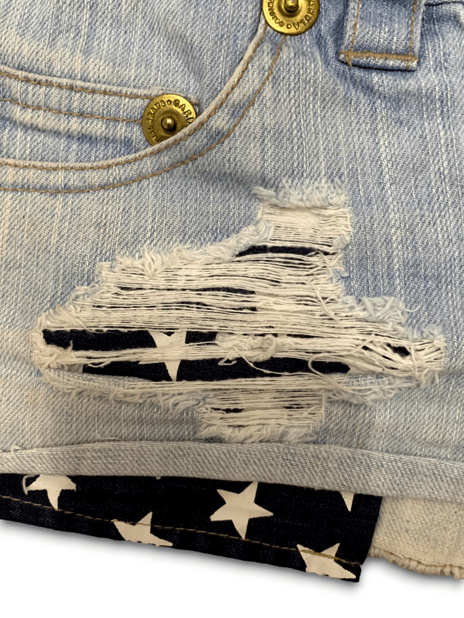 Japanese Brand Vintage Japanese Brand Flag Design Midi Skirt Jeans Size 27" / US 4 / IT 40 - 5 Thumbnail