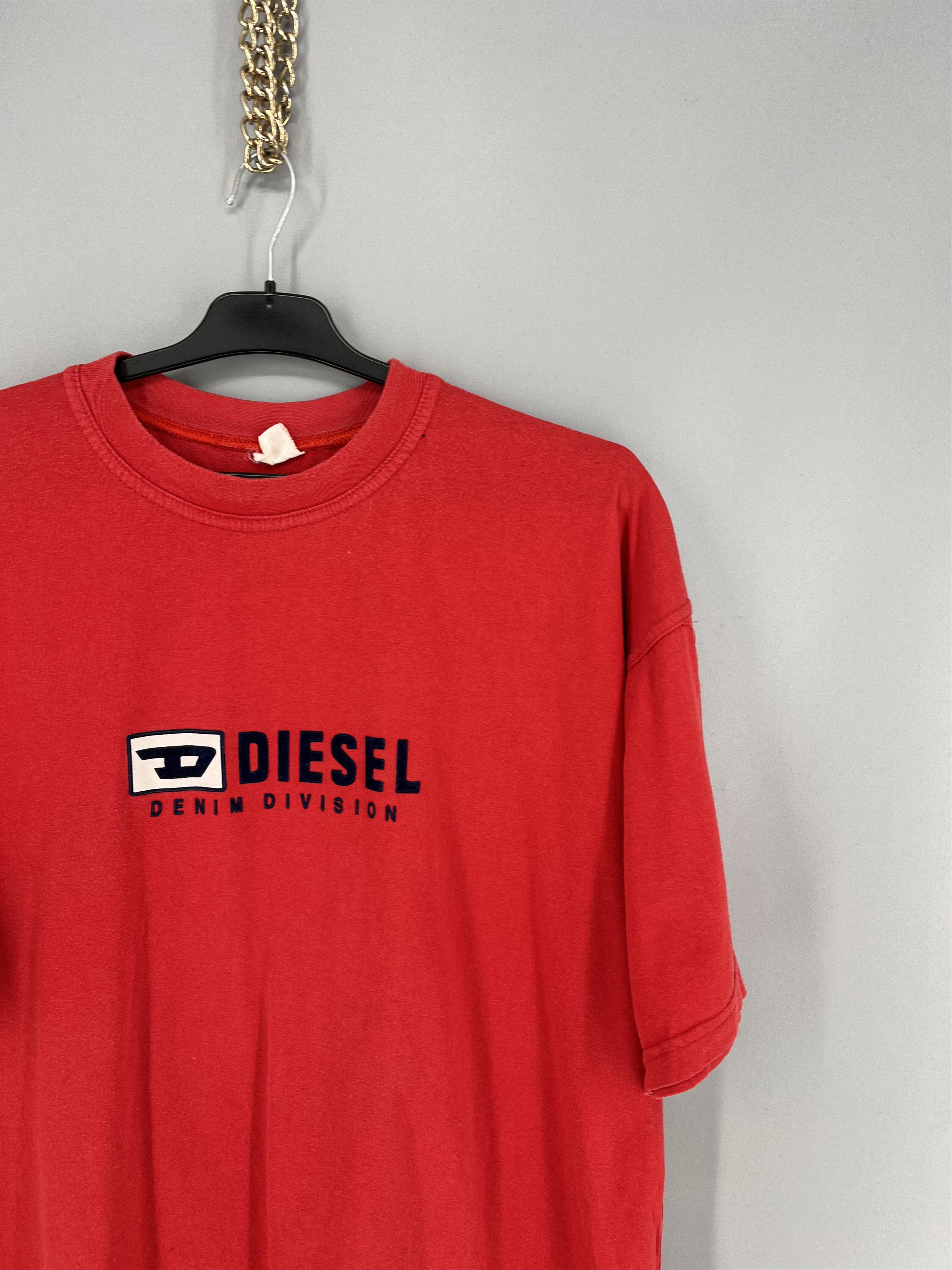 Diesel Vintage 90’s Japan Big Logo Faded Y2K Red T-Shirt Size US M / EU 48-50 / 2 - 5 Thumbnail