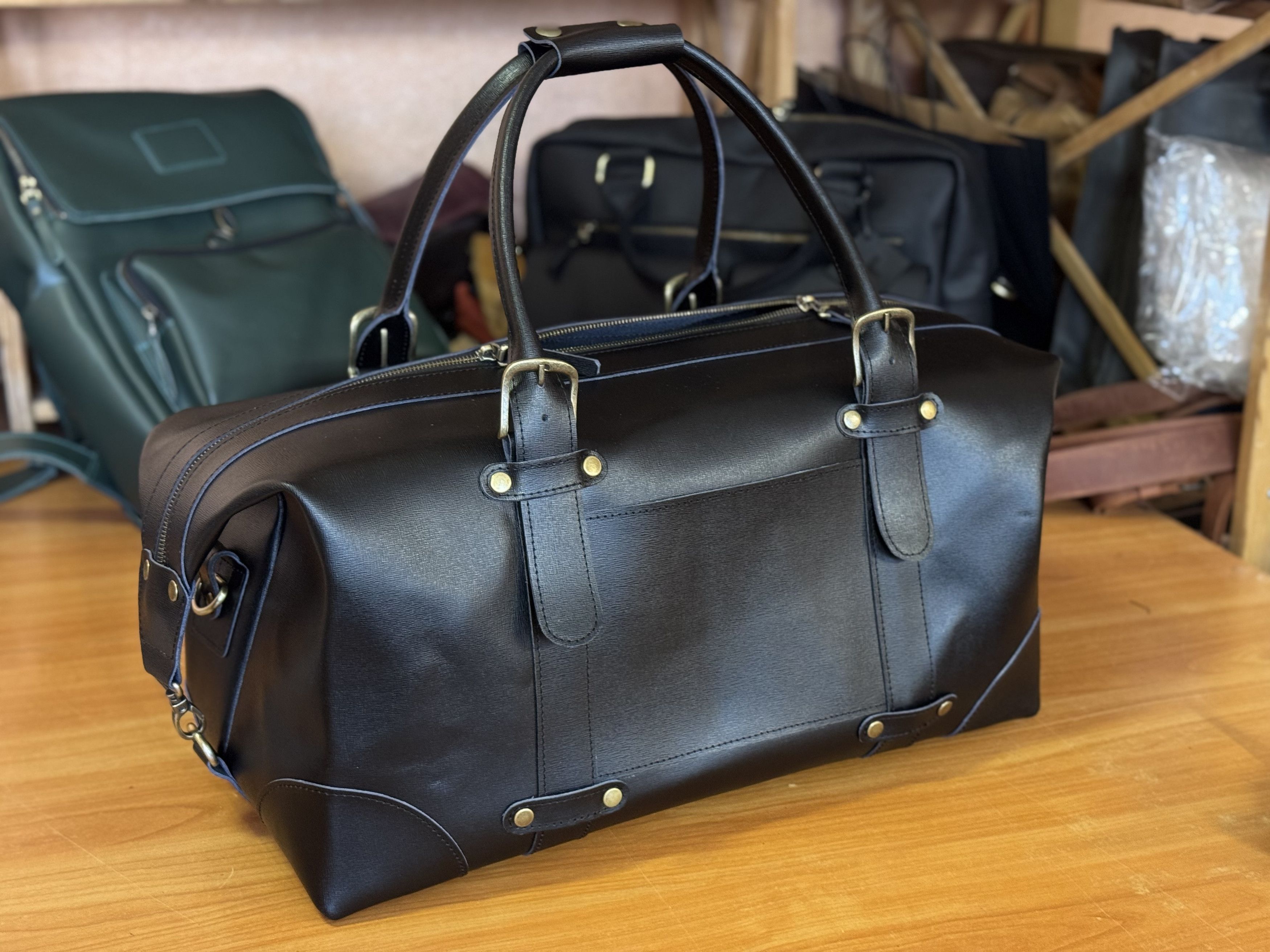 Handmade Genuine vintage leather travel bag. Duffel Bag. Weekender Size ONE SIZE - 6 Thumbnail