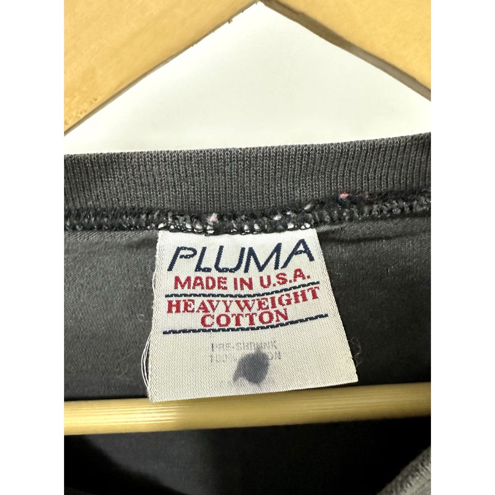 Vintage VTG PLUMA 90s Heavyweight Worn Cotton Blank Long Sleeve T-Shirt XL Black Shirt Mens Size US XL / EU 56 / 4 - 3 Thumbnail