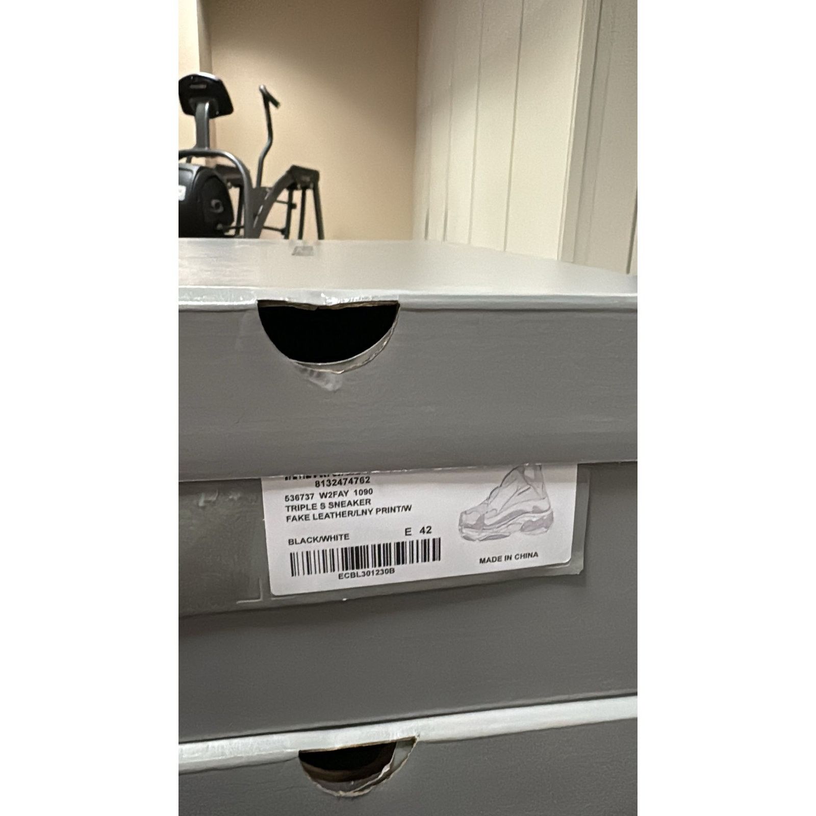 Balenciaga o1rshd1 Q:2 / Leather Triple S Sneakers in Black/White Size US 9 / EU 42 - 23 Thumbnail