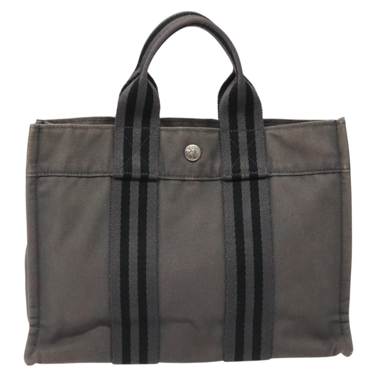 Hermes HERMES Fourre Tout PM Hand Bag Canvas Gray Size ONE SIZE - 13 Thumbnail