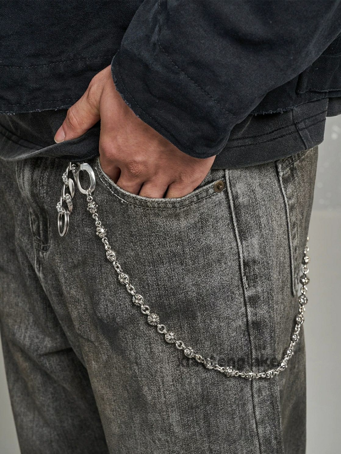 Jean × Vintage washed faded stain loose baggy skate hiphop jeans Size US 32 / EU 48 - 3 Thumbnail