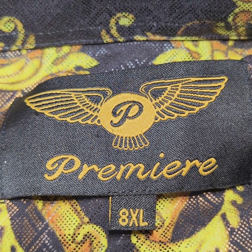 Designer Italian Baroque Print Club Shirt Gold Designs Sz 8XL Size US XXL / EU 58 / 5 - 3 Thumbnail