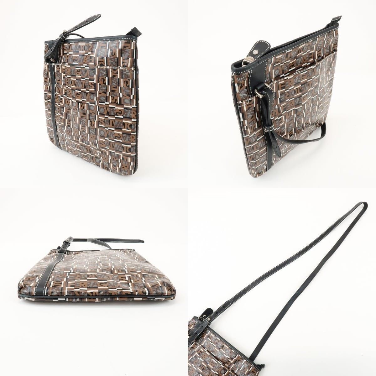 Salvatore Ferragamo Ferragamo Logo PVC Leather Crossbody Bag Brown Size ONE SIZE - 3 Thumbnail