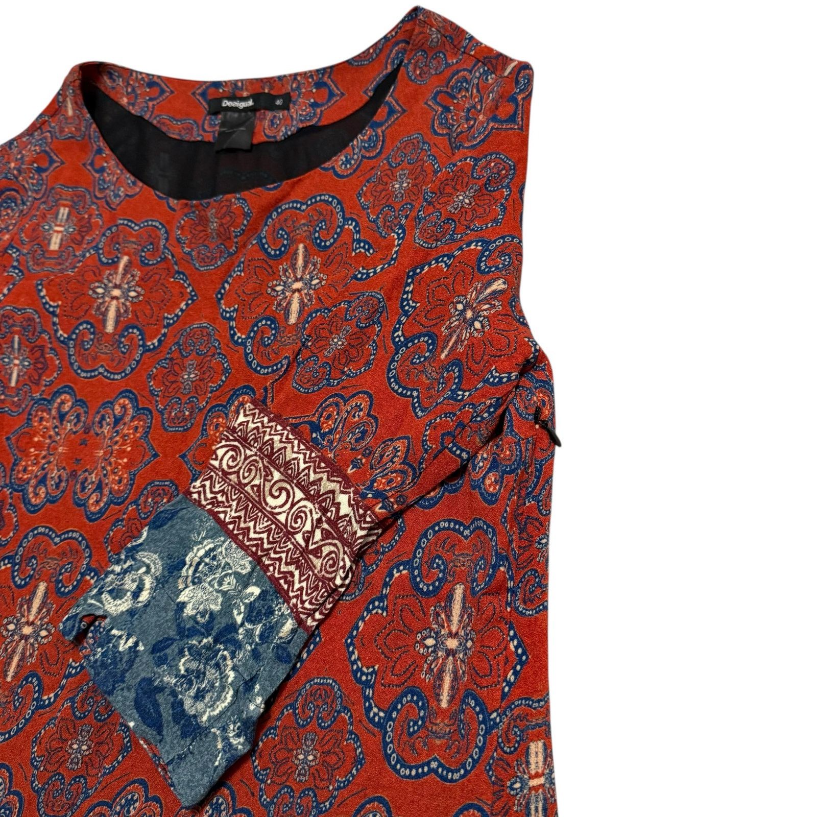 Desigual Desigual Tina Mini Dress Pattern Print Red Blue Size 40 / M Size M / US 6-8 / IT 42-44 - 6 Thumbnail