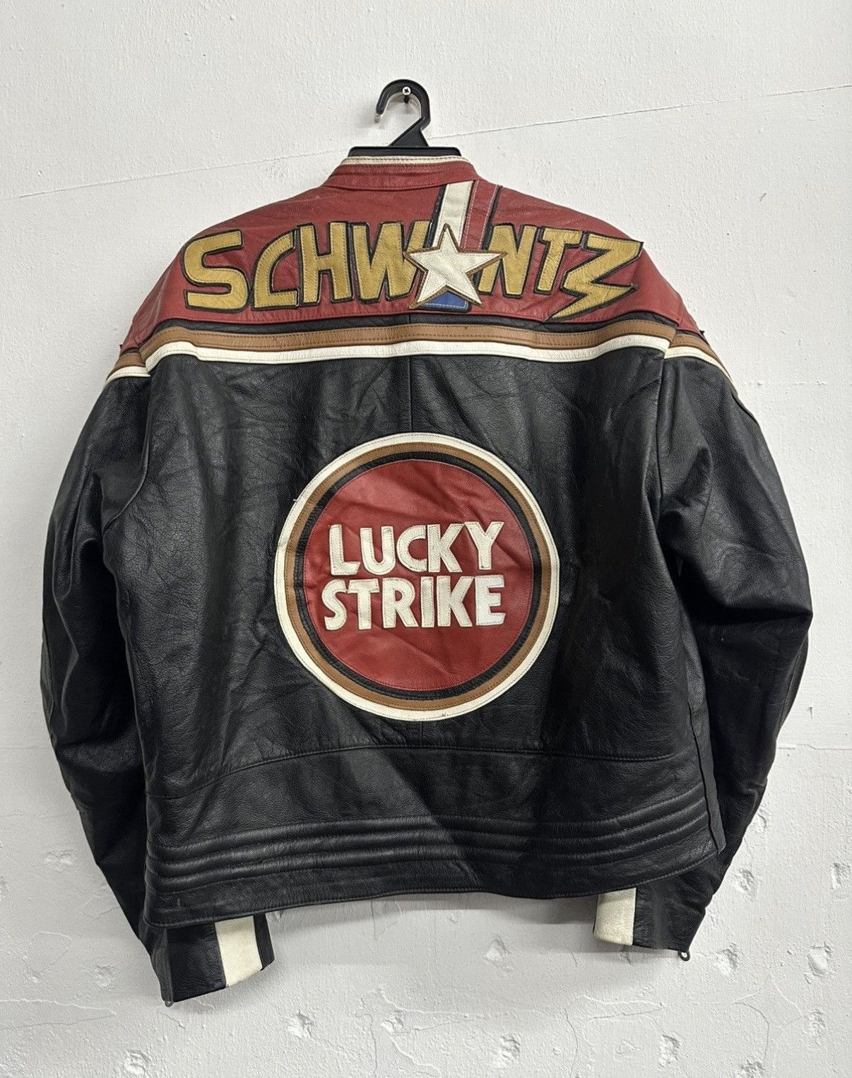 Vintage 90's LUCKY STRIKE Leather Jacket Size XL-XXL Size US L / EU 52-54 / 3 - 10 Thumbnail