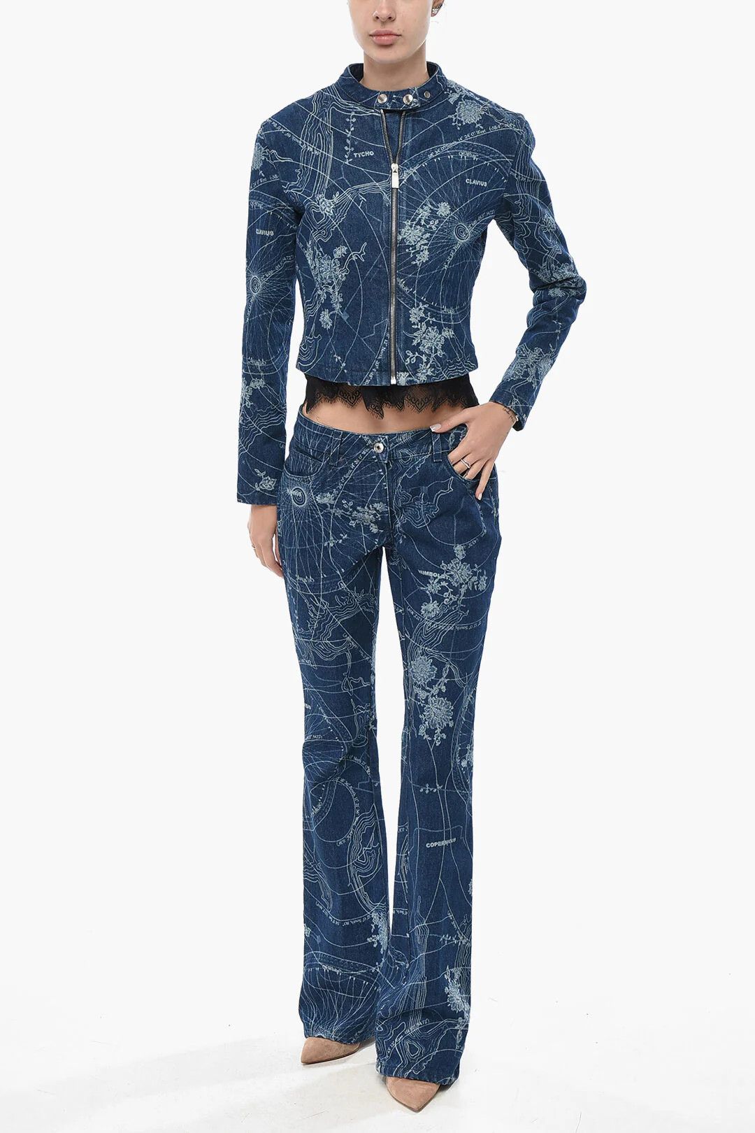 Off-White og1mm0426 Printed Denim Jacket in Blue Size S / US 4 / IT 40 - 4 Thumbnail