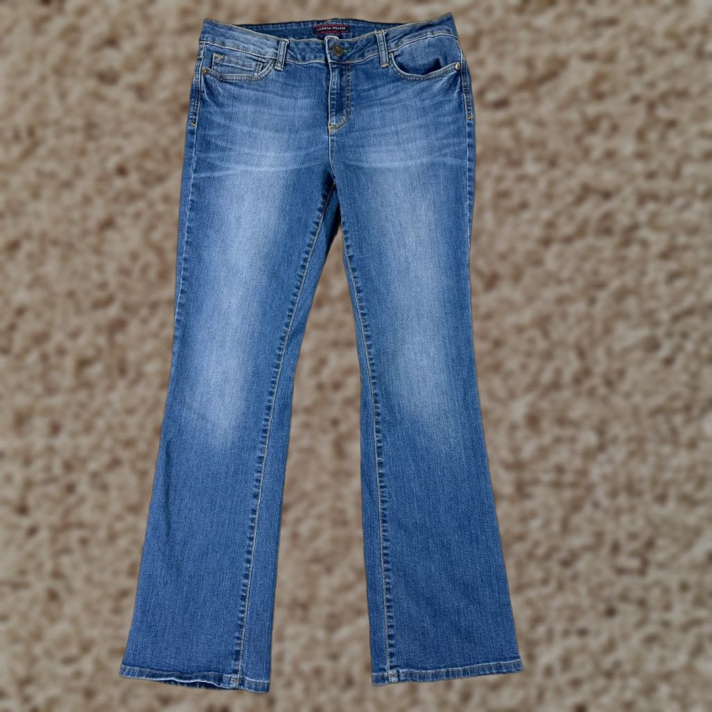 Tommy Hilfiger Tommy Hilfiger Women's Flared Jeans 10 Blue Denim Mid Rise Cotton Blend 30x30 Trendy Size 32" / US 10 / IT 46 - 1 Thumbnail