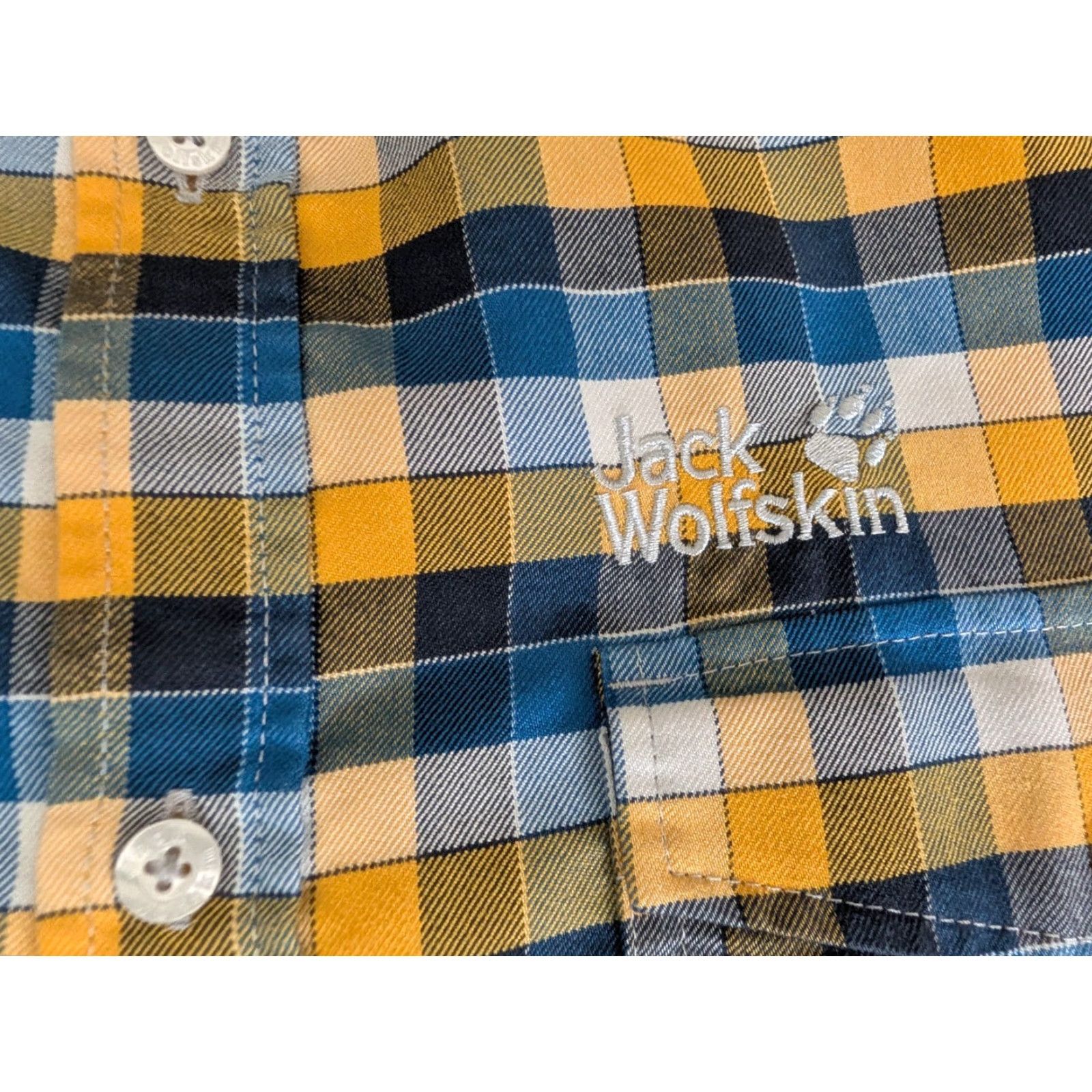 Jack Wolfskin Mens Jack Wolfskin Button-Up Shirt Slim Fit Long Sleeve Blue Check L Size US L / EU 52-54 / 3 - 2 Thumbnail