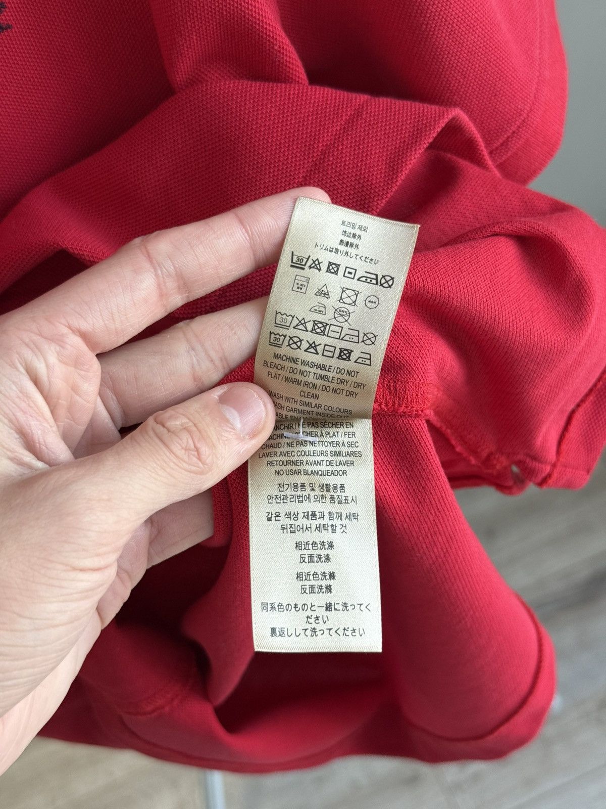 Burberry Burberry Label Men Embroidery Logo Polo Tee Red Size US L / EU 52-54 / 3 - 7 Thumbnail