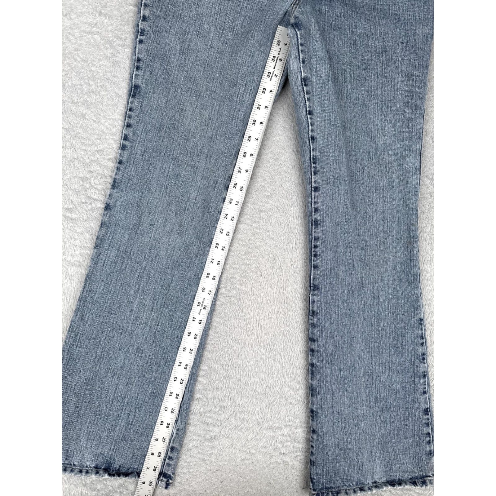 Express Express Jeans Womens Juniors 7/8 Blue Light Wash High Rise Flared Rigid Denim Jeans Size 28" / US 6 / IT 42 - 7 Thumbnail