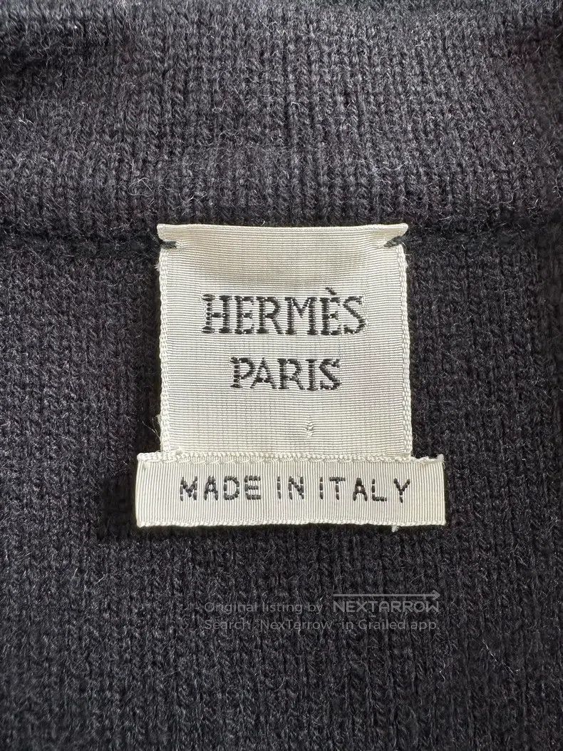 Hermes Hermes Deep V-neck cashmere knitted long shirt, black Size XS / US 0-2 / IT 36-38 - 8 Thumbnail
