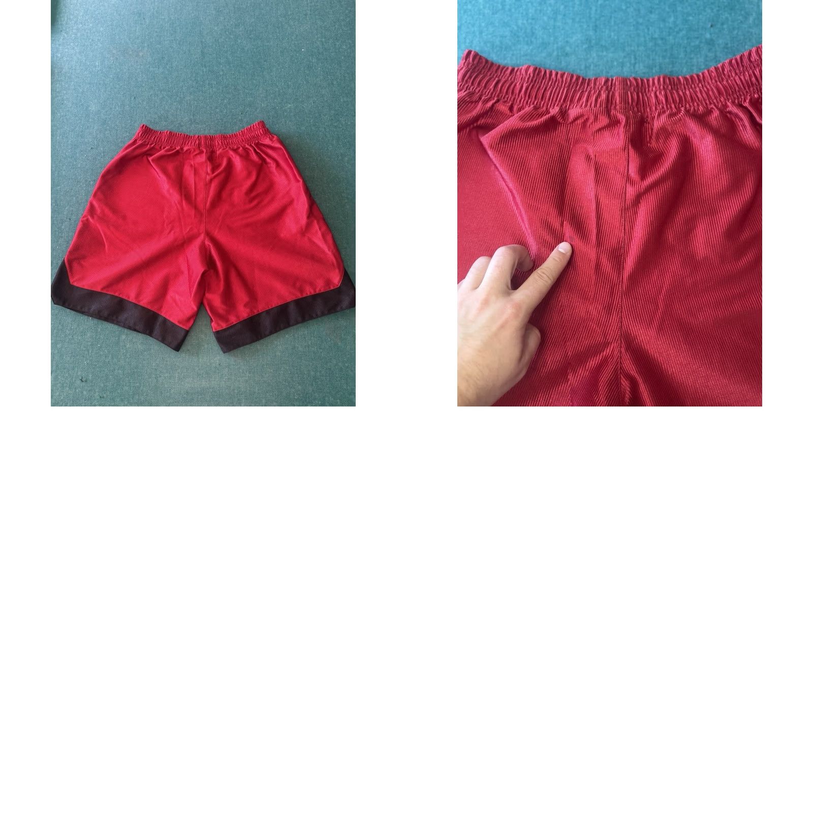 Nike VINTAGE Nike Shimmer Y2K Red Long Basketball Shorts Elastic Tie Waist Men's L 9” Inseam Size US 33 - 8 Thumbnail