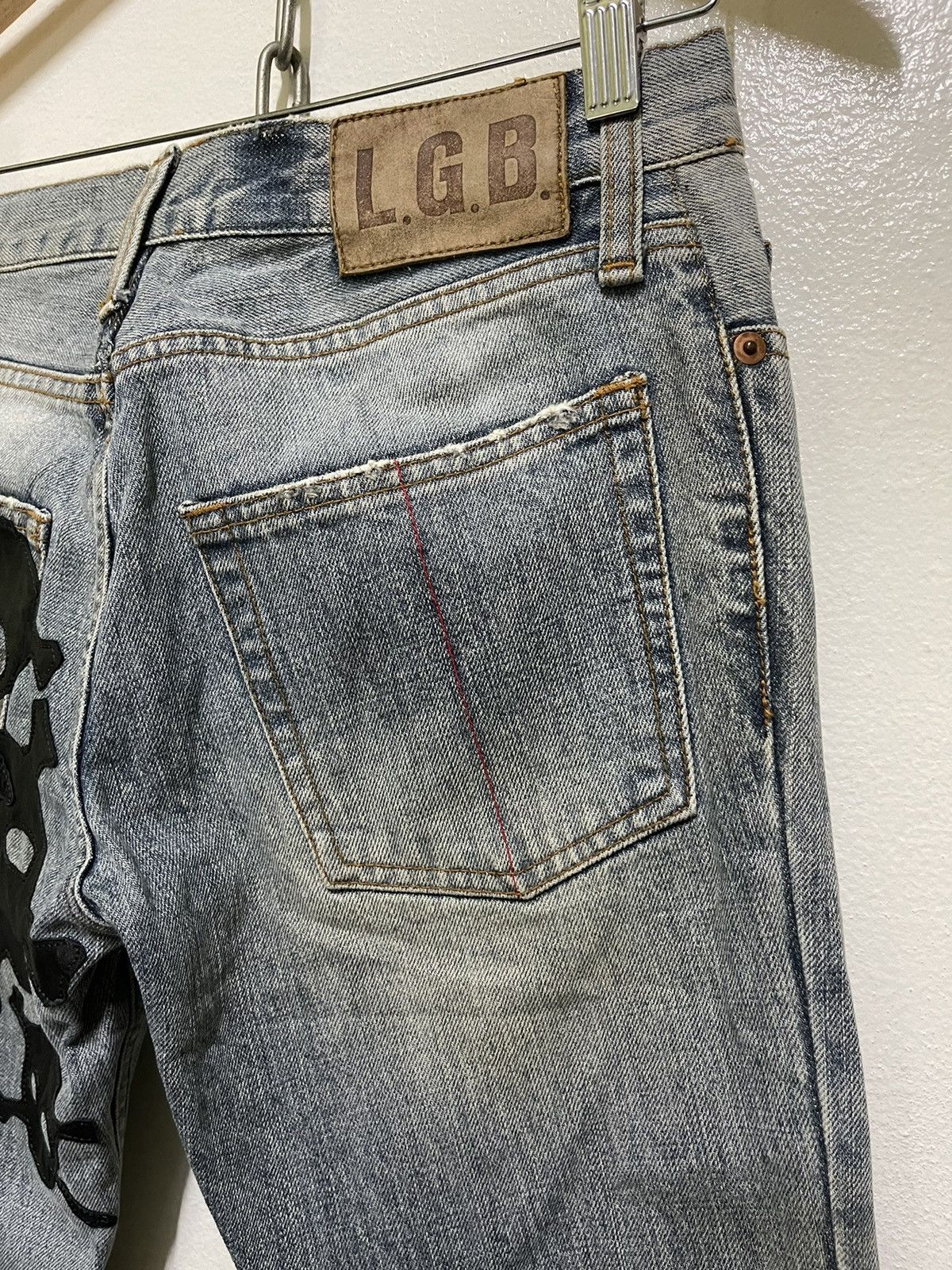 Le Grande Bleu (L.G.B.) Le Grand Bleu Skull Patchwork Crazy Wolf Cut Flares Denim Size US 28 / EU 44 - 12 Thumbnail