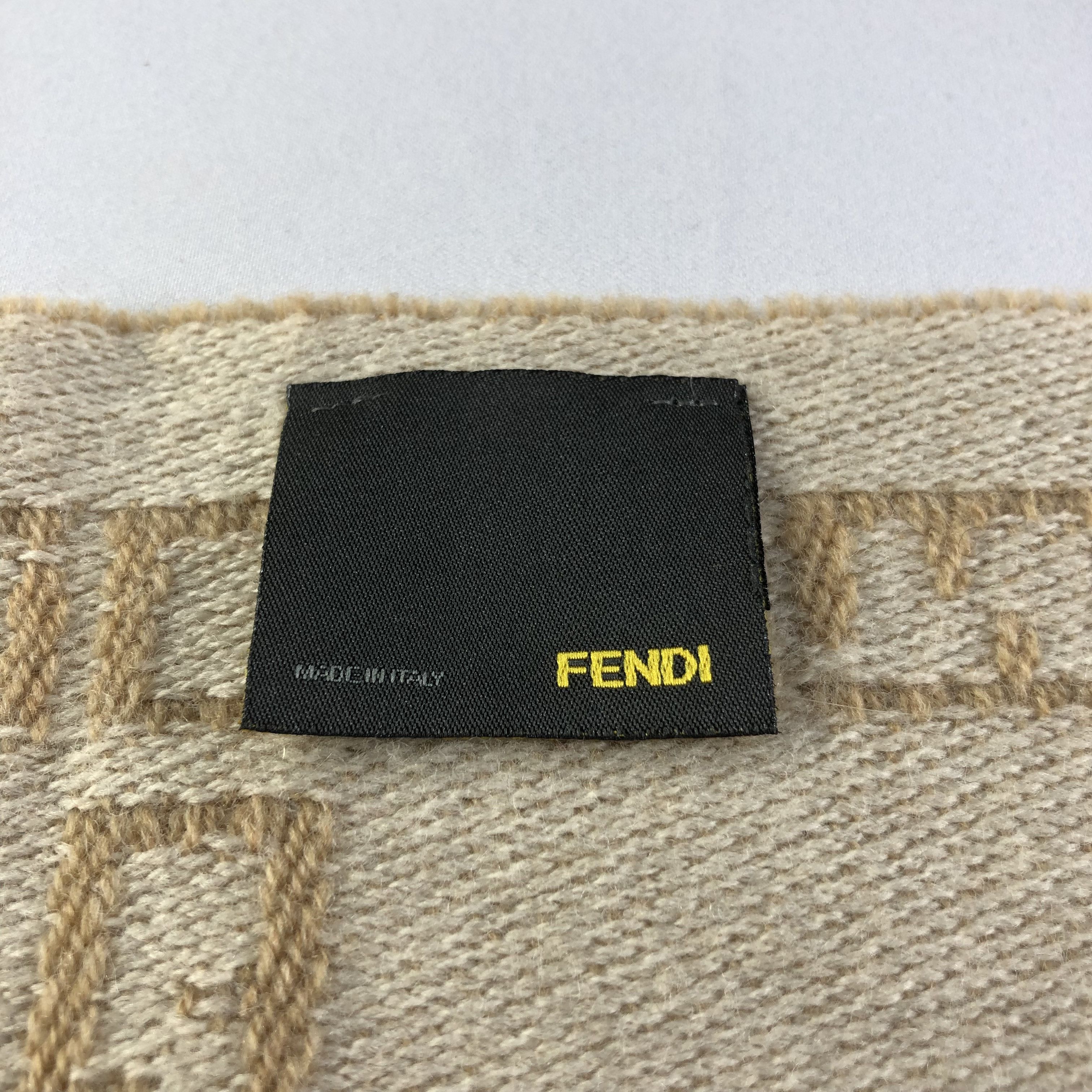 Fendi Fendi FF Monogram Wool Scarf Muffler V1657 Size ONE SIZE - 4 Thumbnail