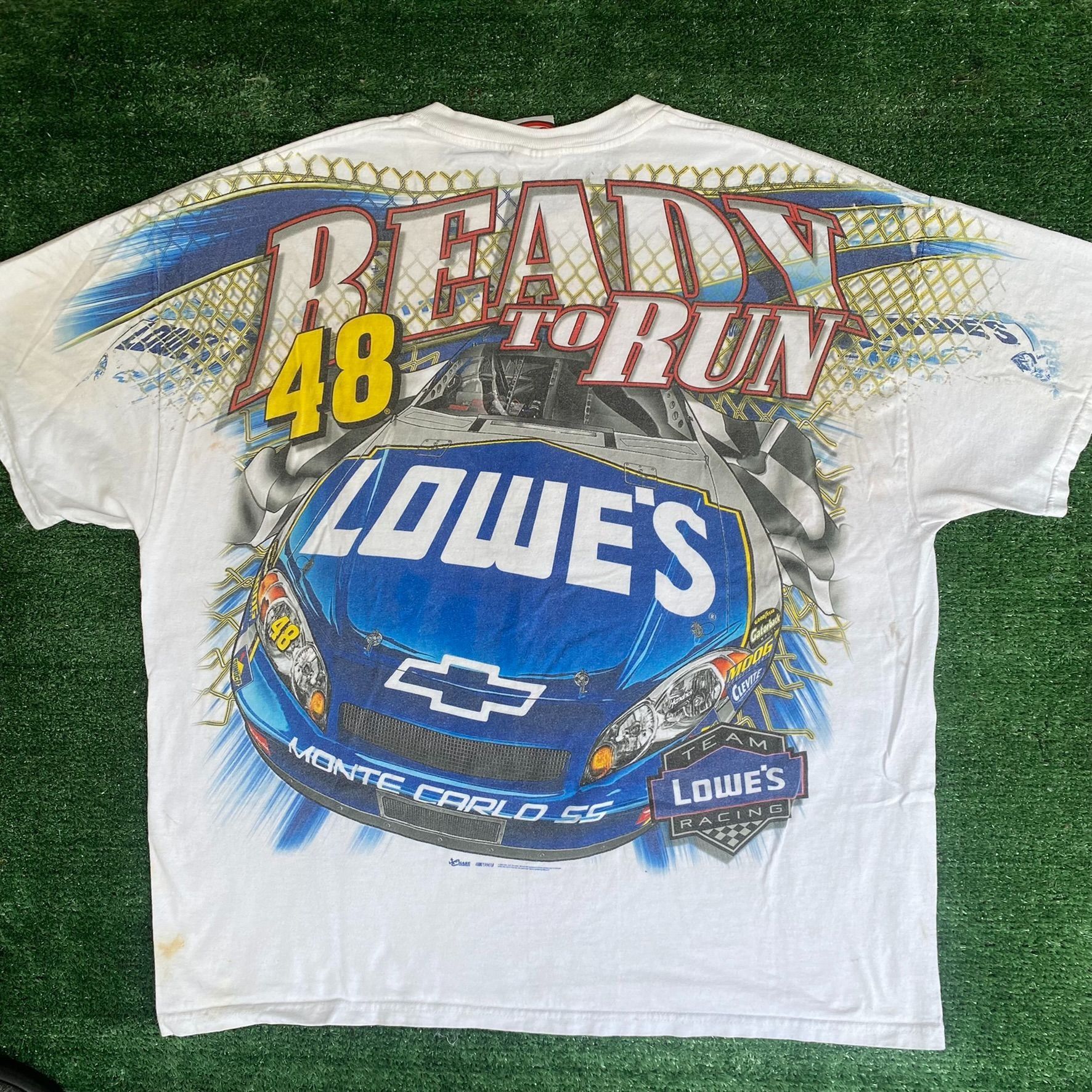 NASCAR Vintage 90s NASCAR AOP Shirt Lowe's Racing Automotive Tee Size US XXL / EU 58 / 5 - 6 Thumbnail