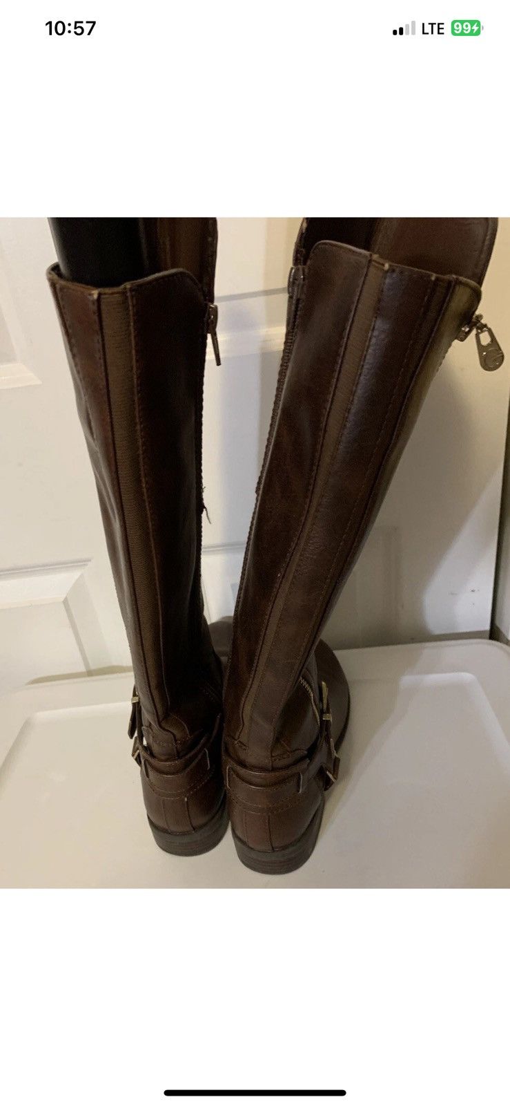 Guess G by Guess womens sz 9M tall riding boots faux leather zip Size US 9 / IT 39 - 9 Thumbnail