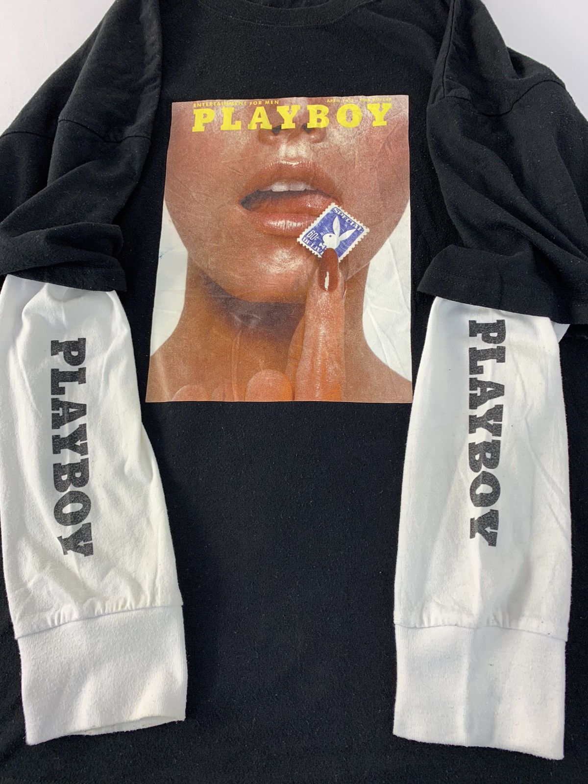 Playboy × Vintage Playboy Bunny Sexy Box Logo Printed Longsleve Tee Size US XL / EU 56 / 4 - 5 Thumbnail