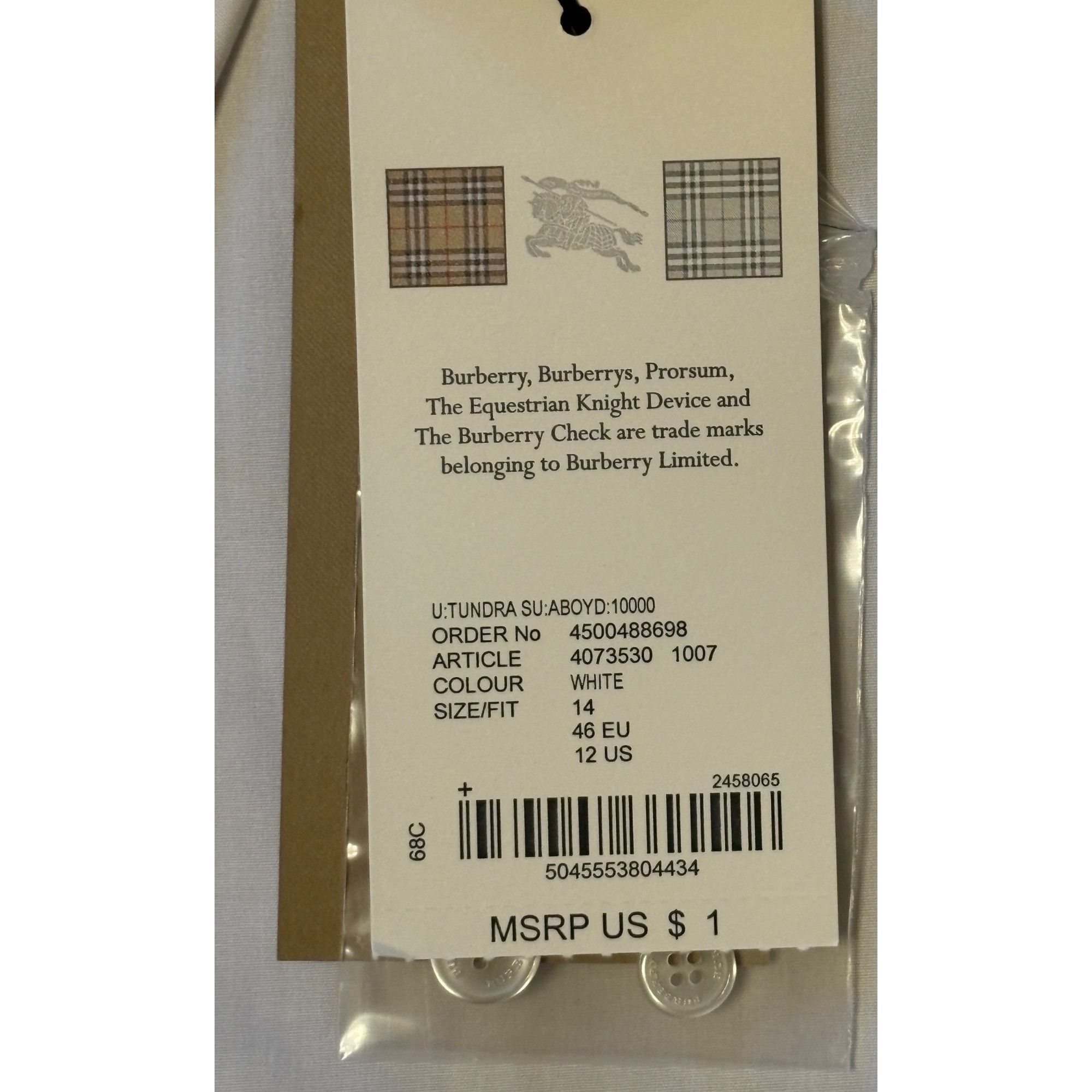 Burberry NWT Burberry London 12 UK 14 Uniform White Tuxedo Shirt Blou Size XL / US 12-14 / IT 48-50 - 9 Thumbnail