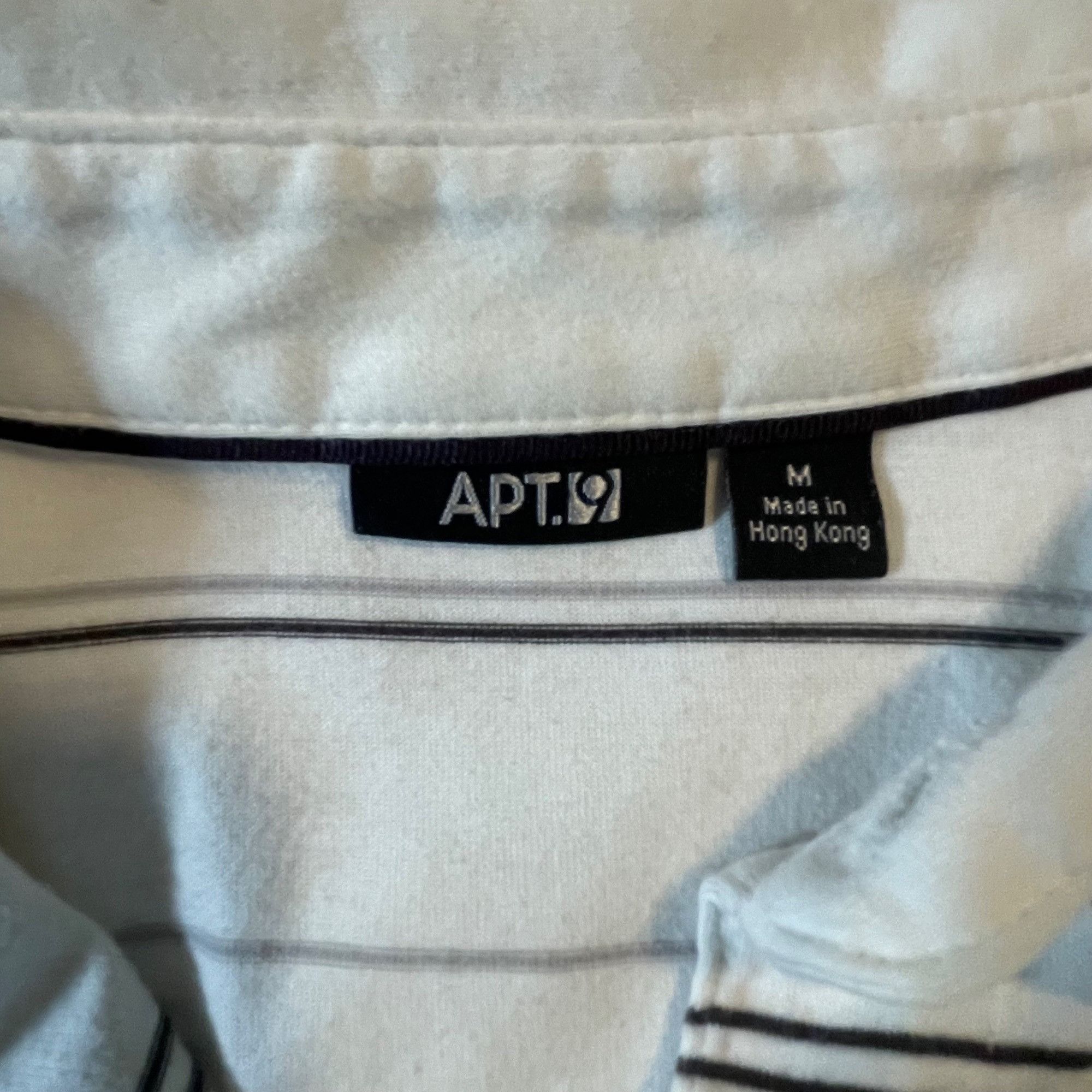 Apt. 9 APT. 9 Men's Striped Polo Shirt M White & Black 100% Cotton Size US M / EU 48-50 / 2 - 6 Thumbnail
