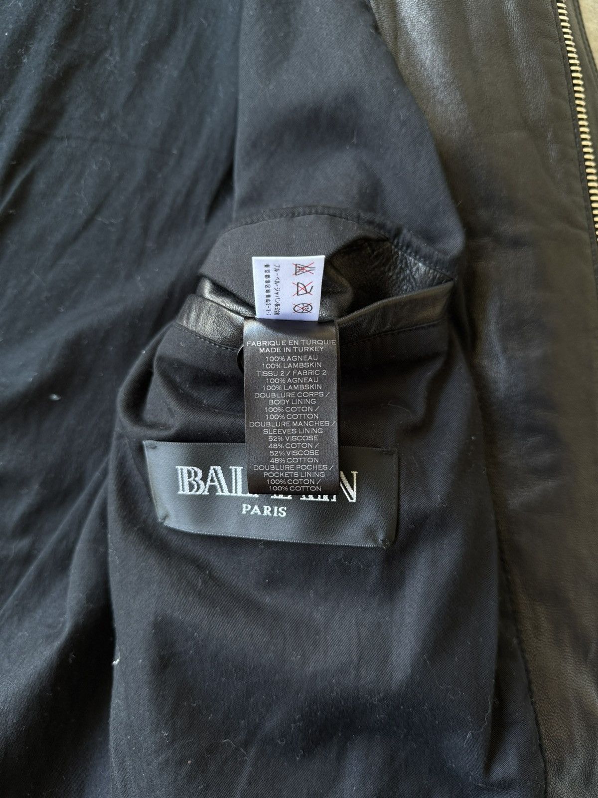 Balmain Balmain SS15 Lamb Leather Quilted Moto Jacket Size US M / EU 48-50 / 2 - 12 Thumbnail