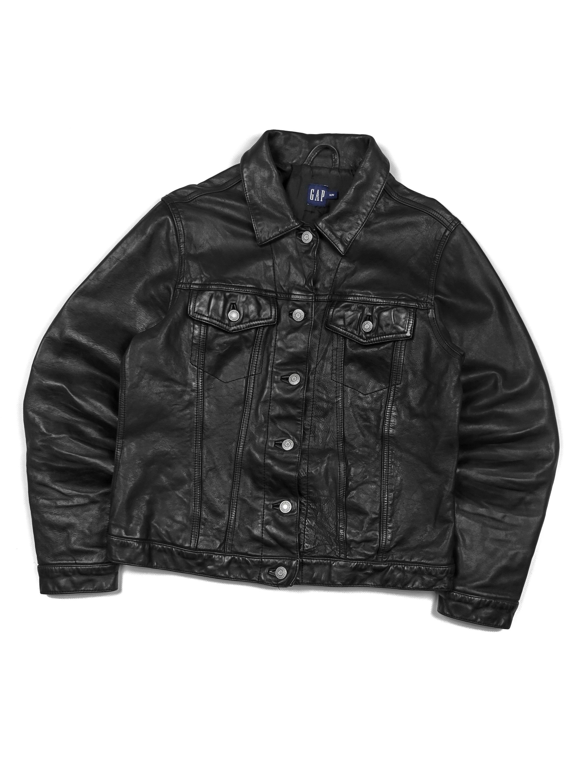 Gap Leather Trucker Jacket Clothing Trucker Jacket Vintage Gap