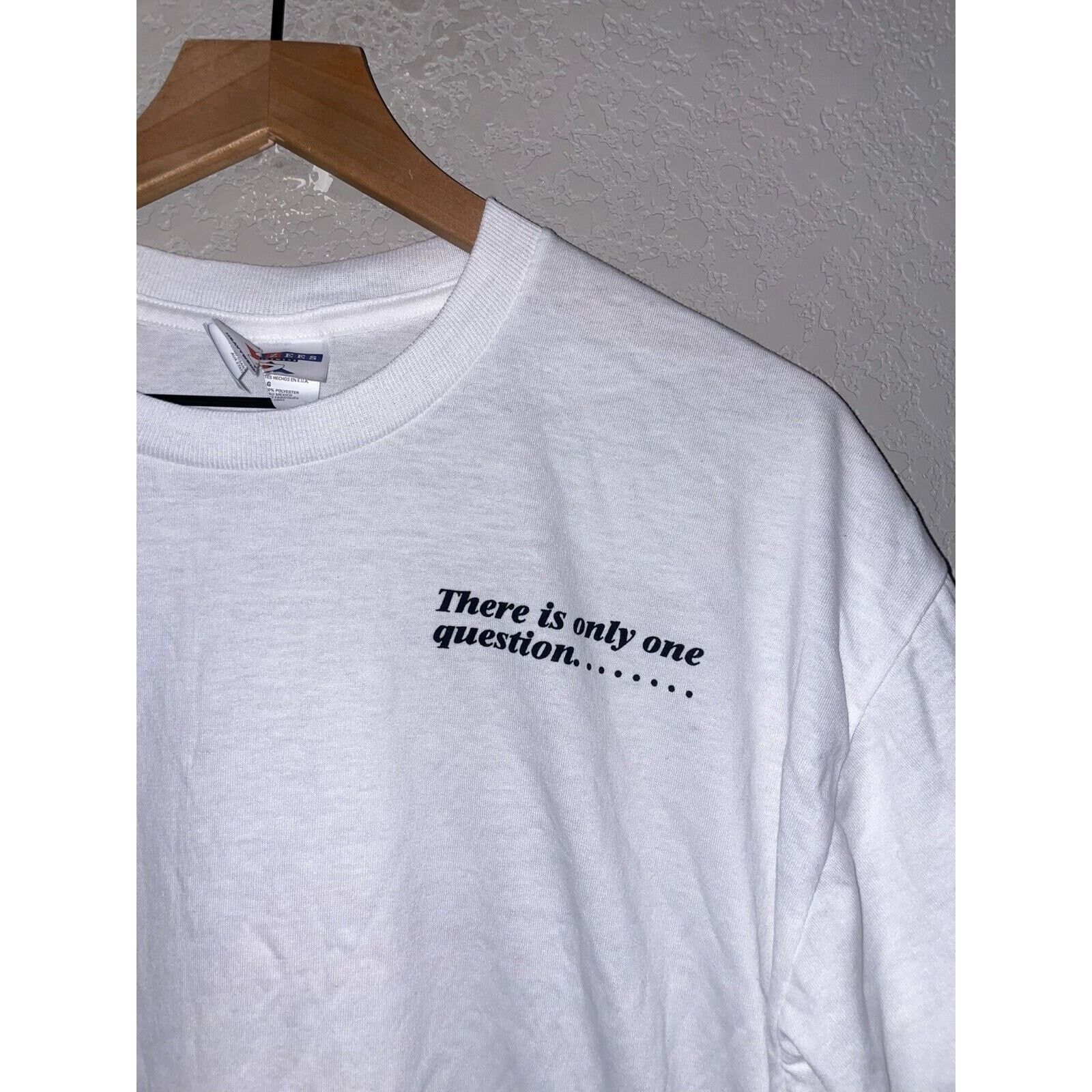 Jerzees × Vintage Vintage There is Only 1 Question The Film White Tee 90s L Size US L / EU 52-54 / 3 - 2 Thumbnail