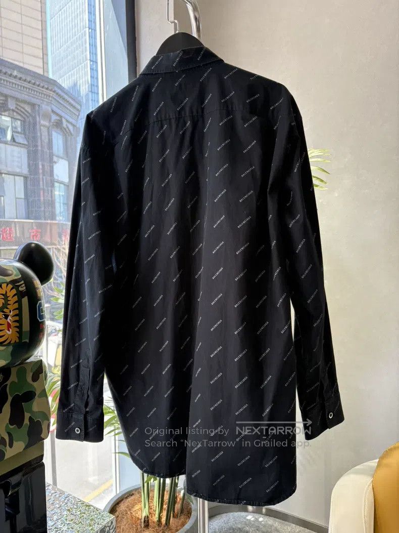 Balenciaga Balenciaga size 38 Black Full Print Logo Shirt Size S / US 4 / IT 40 - 2 Thumbnail