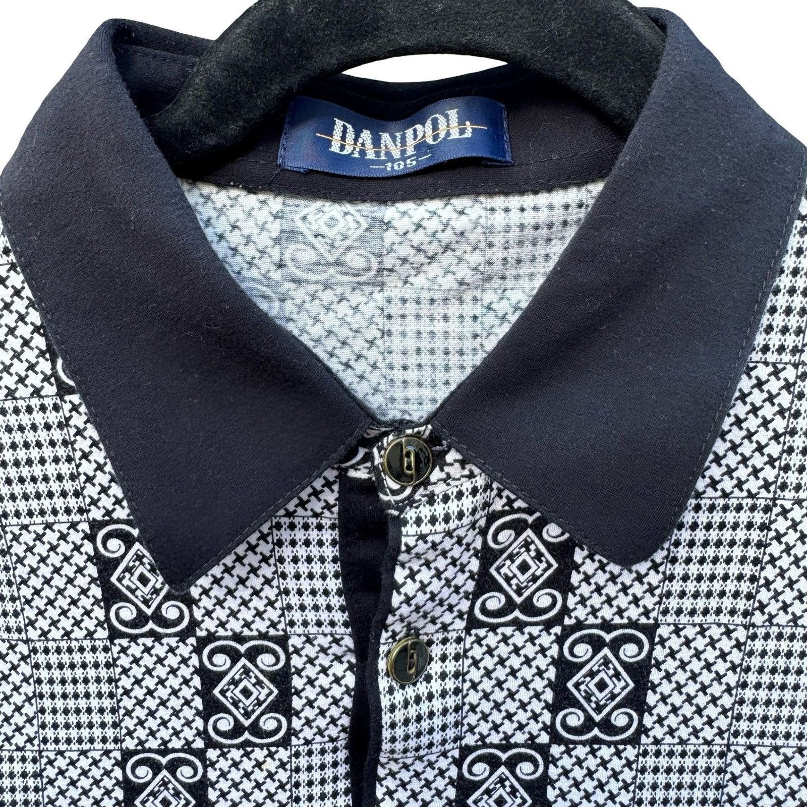Vintage Danpol Mens Vintage Geometric Houndstooth Patchwork Long Sle Size US M / EU 48-50 / 2 - 6 Thumbnail